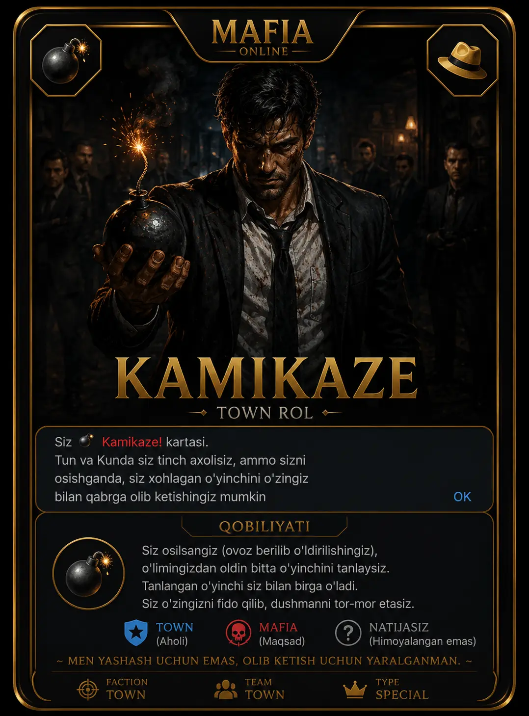 Kamikaze — Mafia Online roli