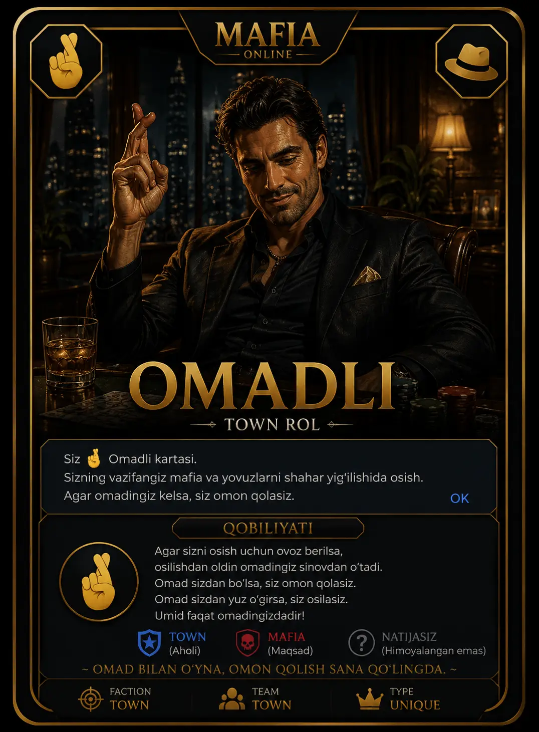 Omadli — Mafia Online roli